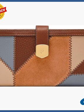 Genuine Leather Bifold Wallet with 12 Card Slots and Zipper Pocket